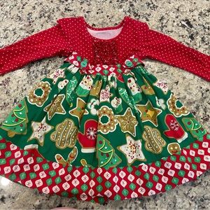 Eleanor Rose size 3-4 Lyla Dress! Red, green and white! Christmas cookies!
